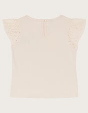 Floral Pocket Broderie T-Shirt, Ivory (IVORY), large
