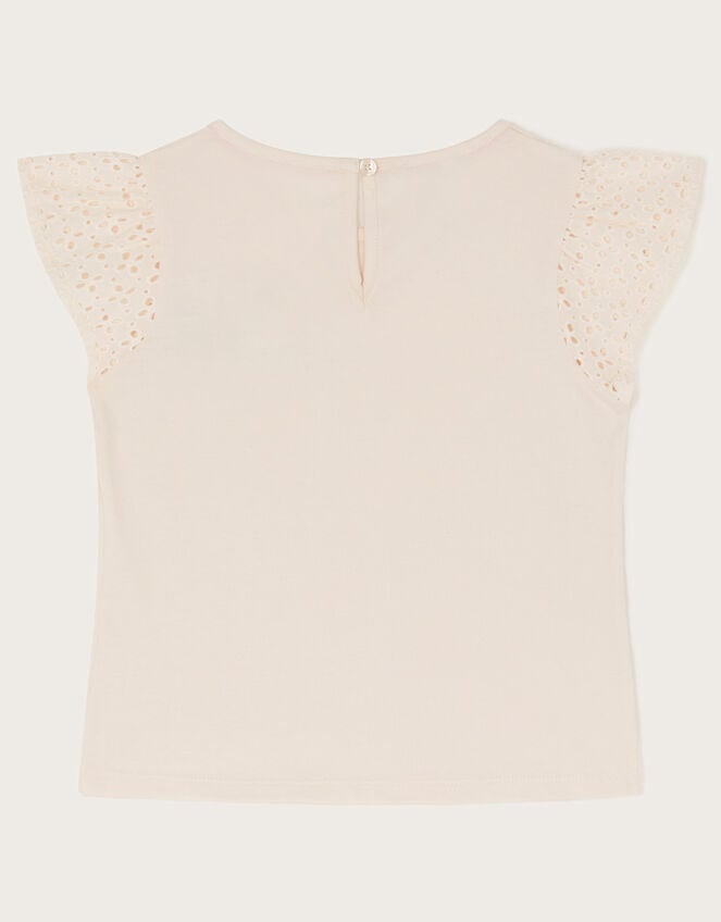 Floral Pocket Broderie T-Shirt, Ivory (IVORY), large