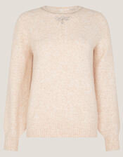 Ellen Diamanté Embellished Sweater, Ivory (IVORY), large