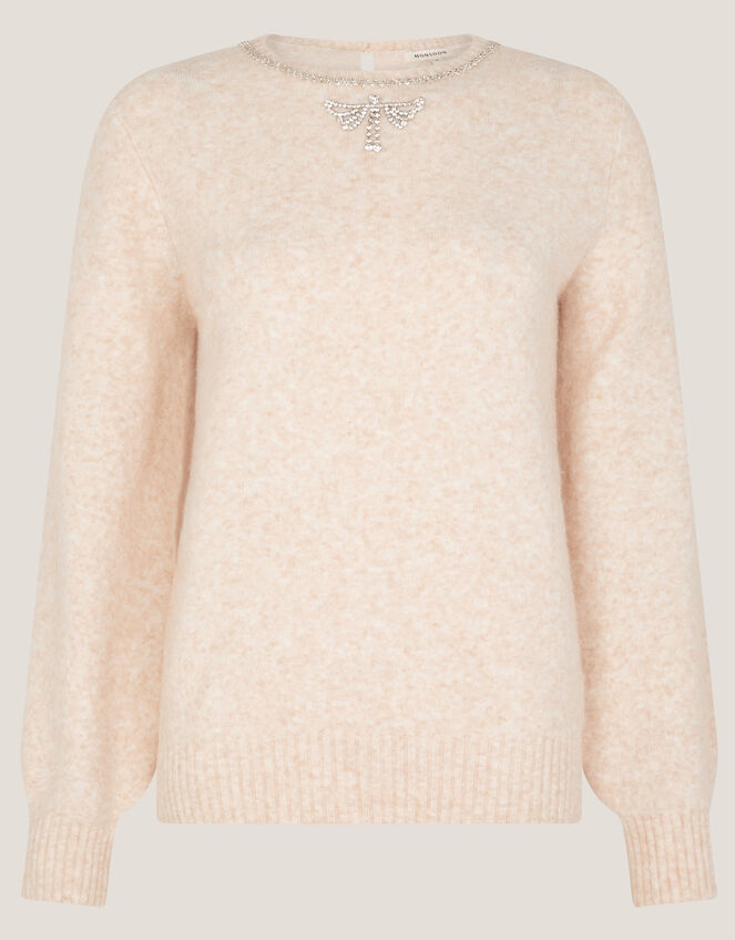 Ellen Diamanté Embellished Sweater, Ivory (IVORY), large