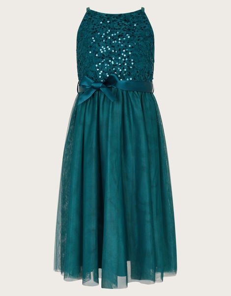 Lacey Sequin Truth Dress, Green (GREEN), large