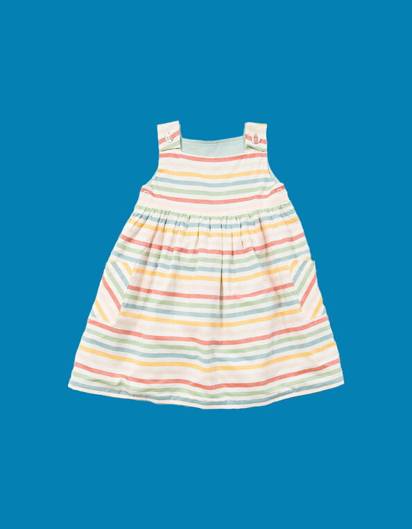 Little Green Radicals Stripe Reversible Pinny Dress, Multi (MULTI), large