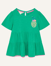 Sequin Pineapple Tiered Top, Green (GREEN), large