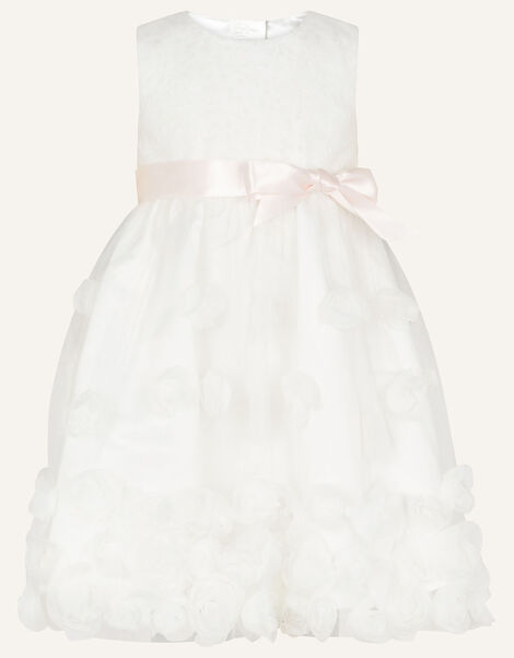 Baby Xanthe 3D Roses Dress Ivory, Ivory (IVORY), large