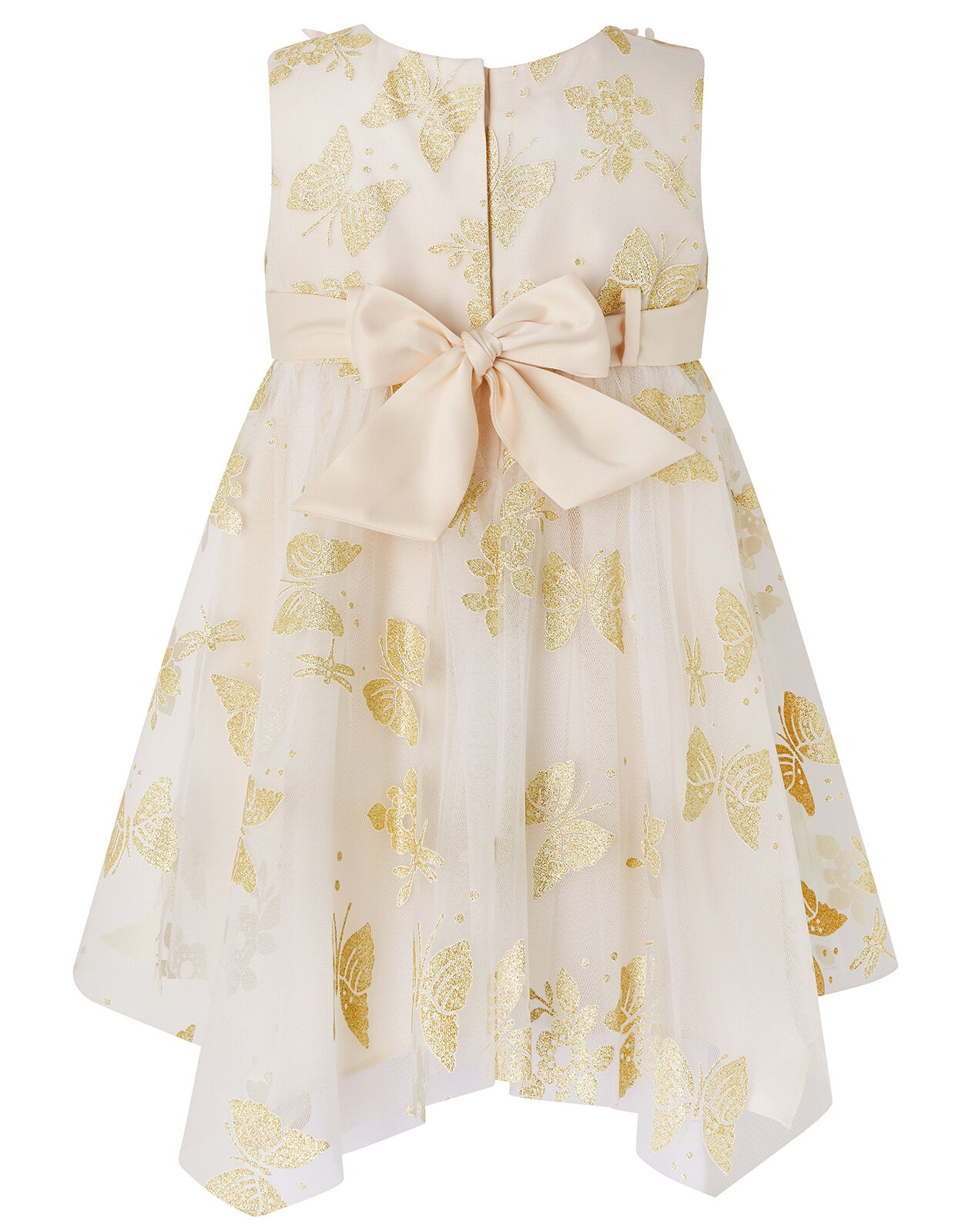 Baby Samantha Glitter Butterfly Dress Gold Baby Girl Dresses Monsoon Global