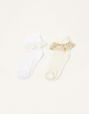 Baby Lace Frill Sock Twinset, Multi (MULTI), large