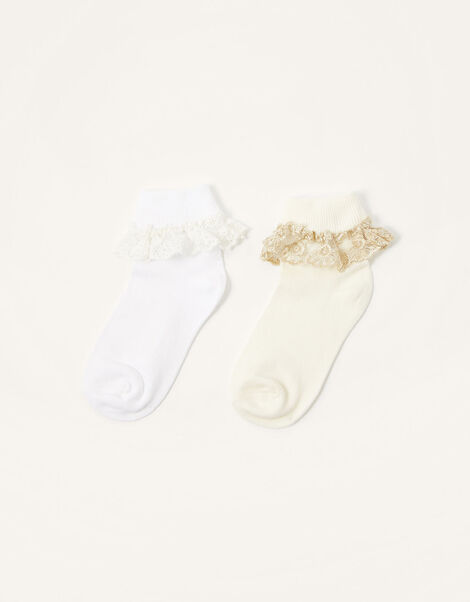 Baby Lace Frill Sock Twinset Multi, Multi (MULTI), large