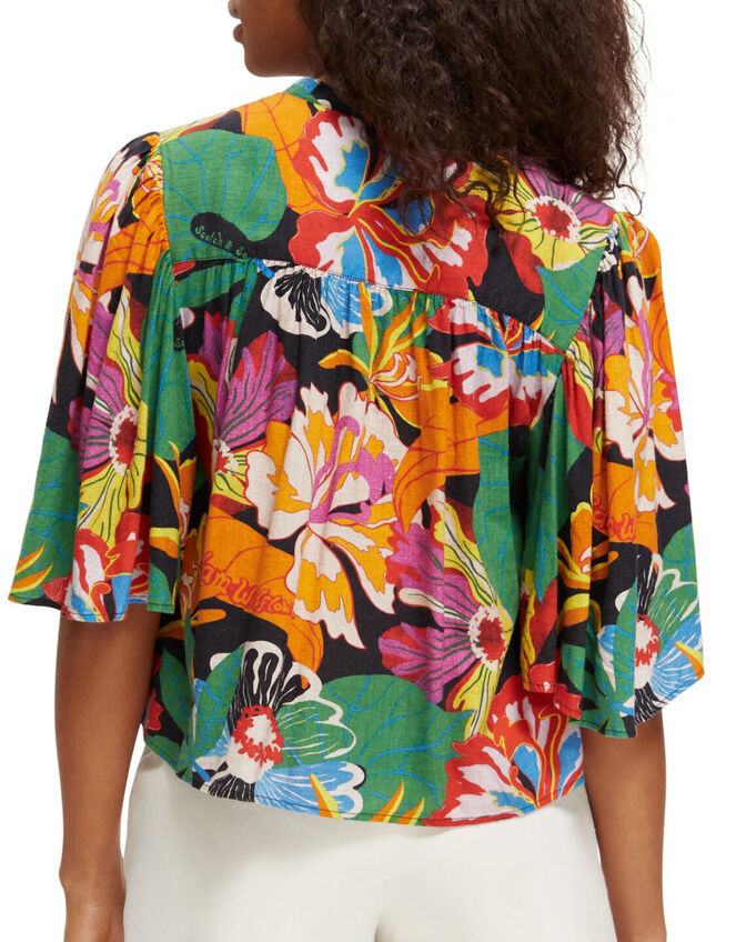 Scotch and Soda Flutter Sleeve Shirt, Multi (MULTI), large