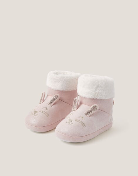 Shimmer Bunny Slipper Boots, Pink (PINK), large