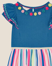 Fiesta Stripe 2-in-1 Dress, Blue (BLUE), large