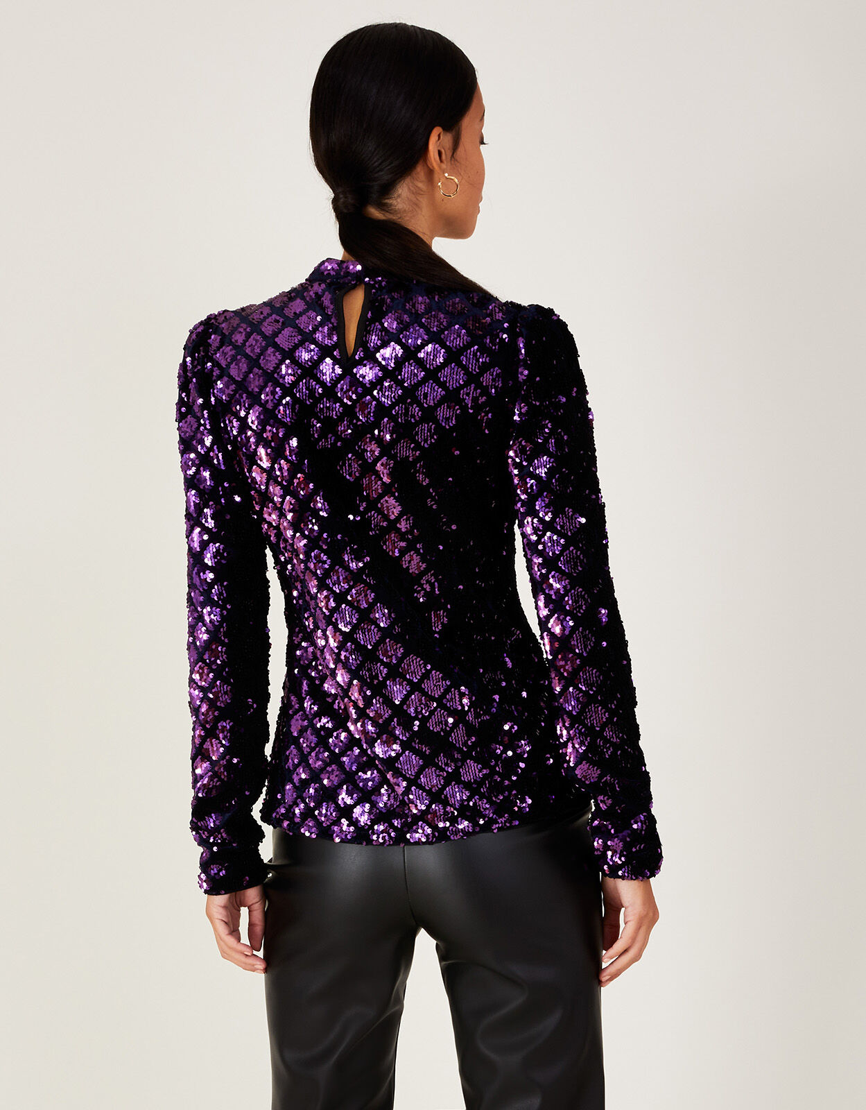 Cindy Sequin Top Purple