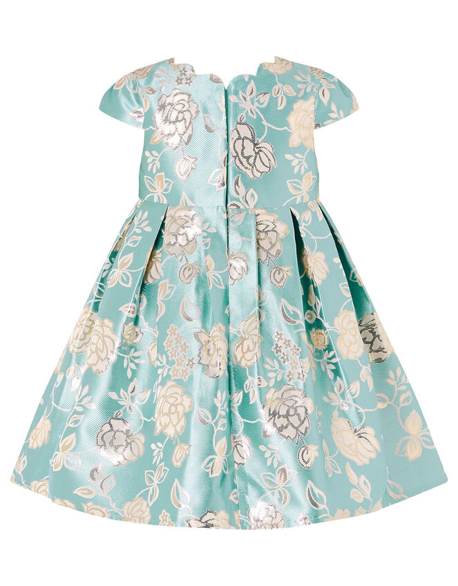 Baby Rose Jacquard Dress, Blue (AQUA), large