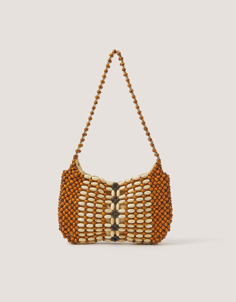 Mira Wooden Bead Shoulder Bag, , large