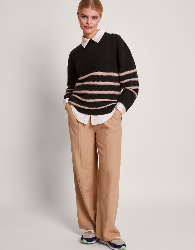 Sable Stripe Jumper, Black (BLACK), large