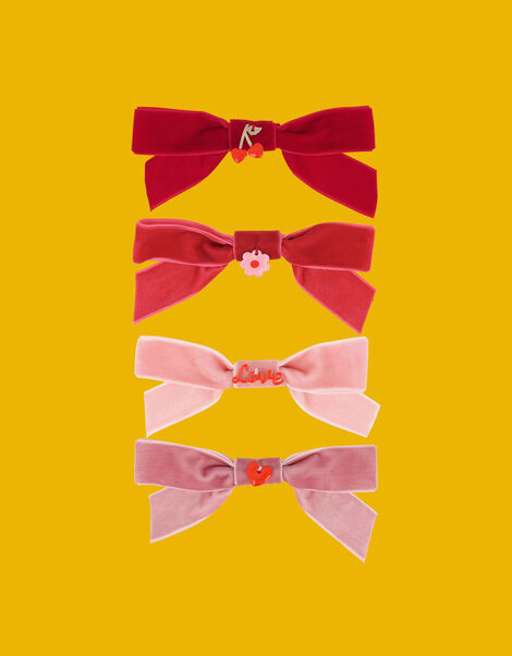 Meri Meri 5-Pack Velvet Charm Bow Hair Clips, , large