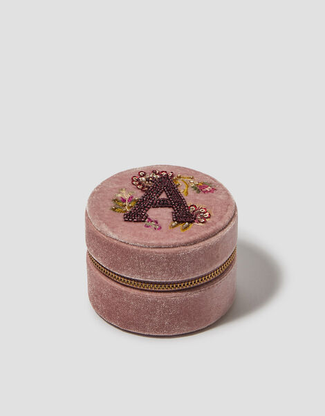 Initial Embellished Jewellery Box, Pink (PINK), large