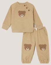 Baby Benny Bear Sweatshirt & Sweatpants Set, Brown (BROWN), large