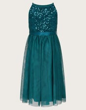 Lacey Sequin Truth Dress, Green (GREEN), large