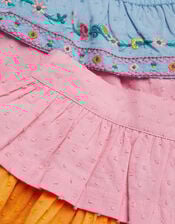 Floral Embroidered Colourblock Top & Skirt Set, Multi (MULTI), large