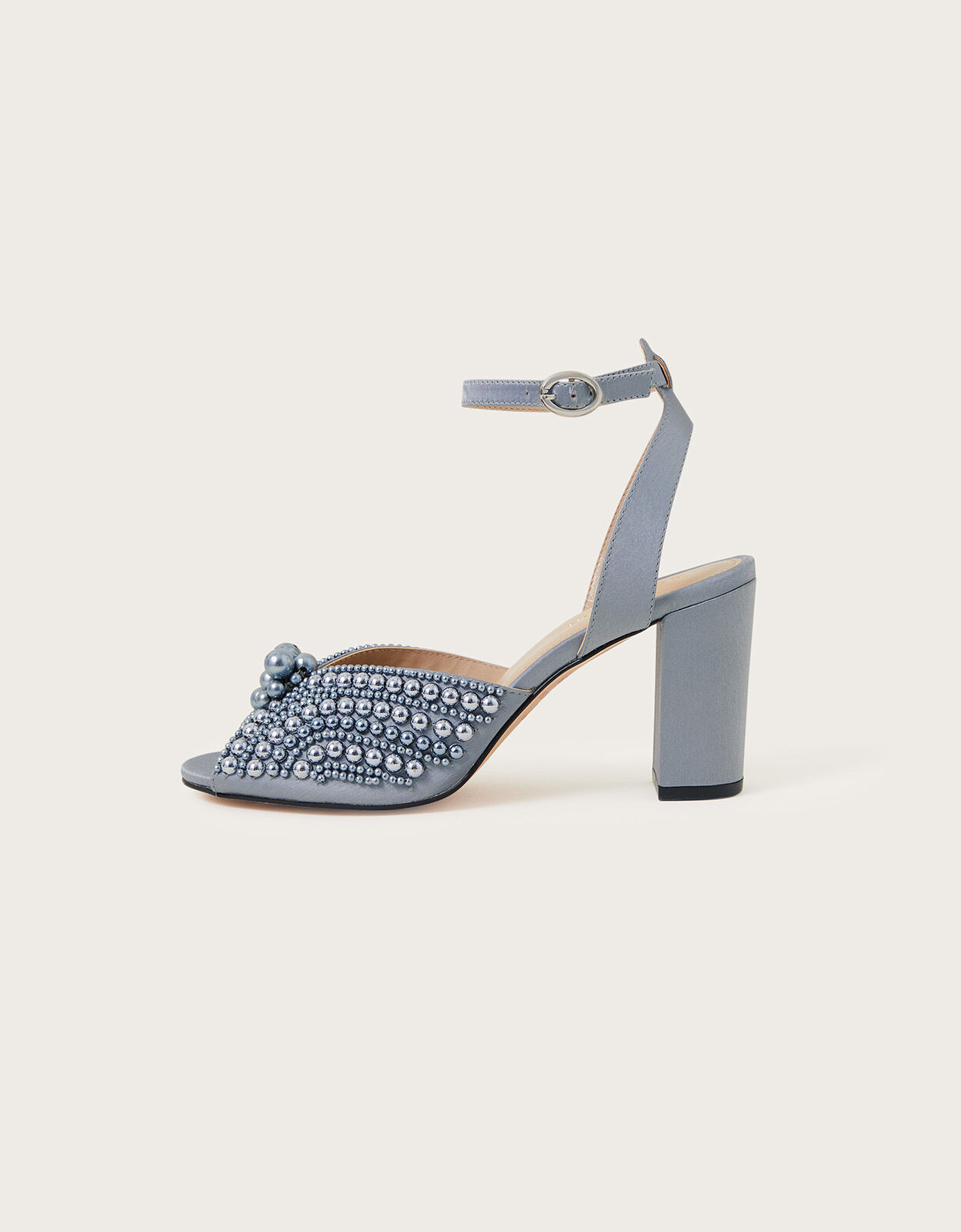 Pearl Block Heeled Sandals Grey Occasion Shoes Monsoon ROI