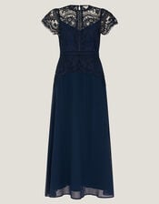 Monica Lace Midi Bridesmaid Dress, Blue (NAVY), large