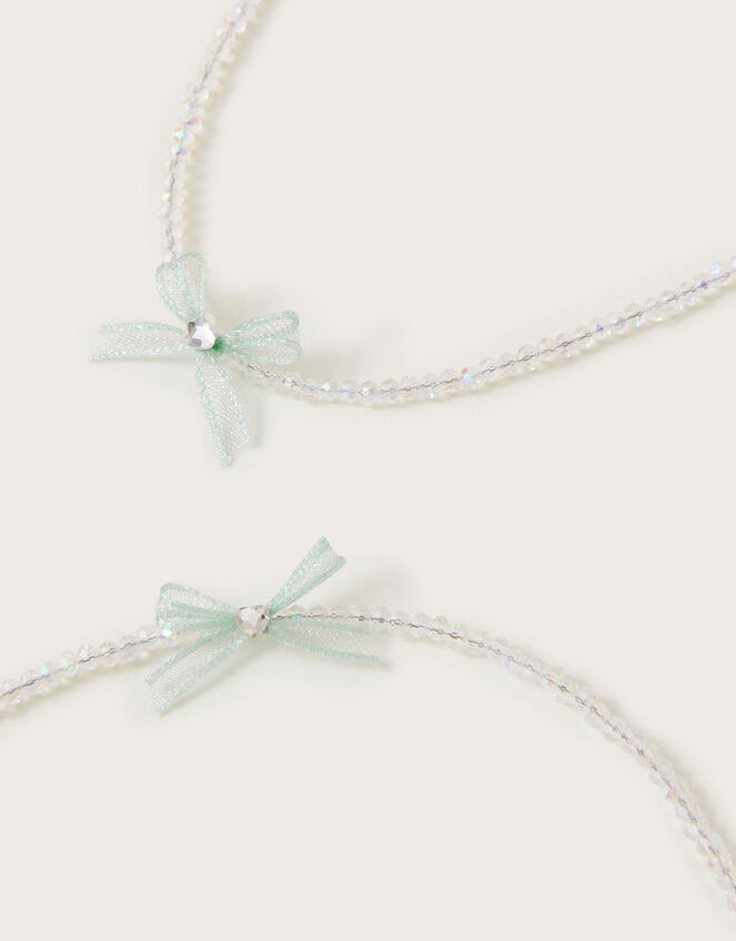 Beaded Bow Necklace and Bracelet Set, , large