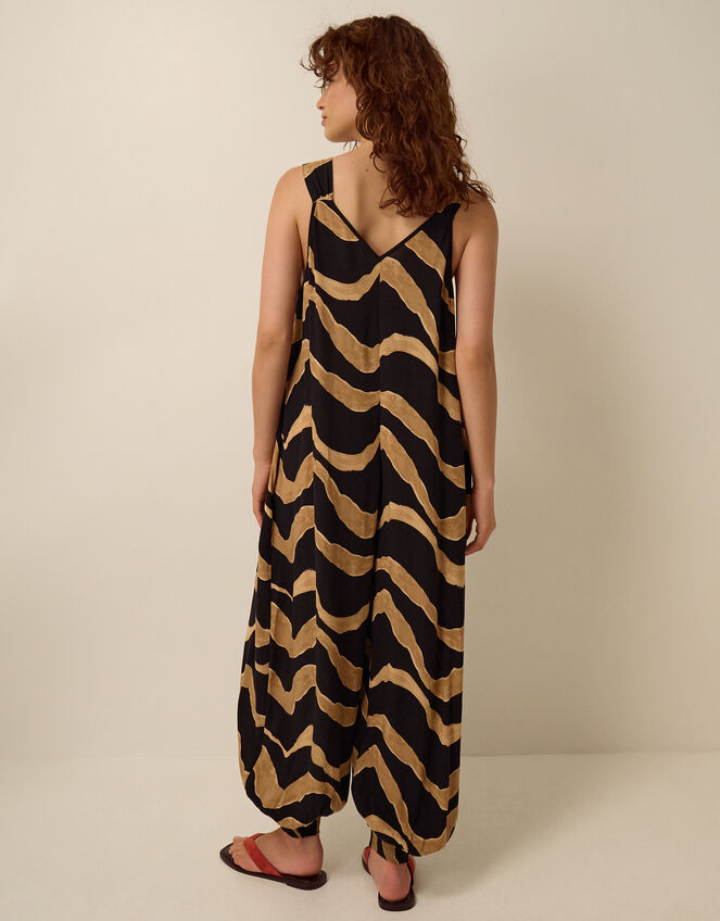 Zahara Sleeveless Print Jumpsuit, Black (BLACK), large