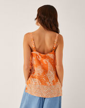 Madison Paisley Print Cami Top, Orange (ORANGE), large