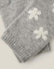 Elena Floral Embroidered Wrist Warmers, , large