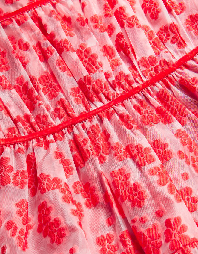 Floral Texture Dress, Red (RED), large