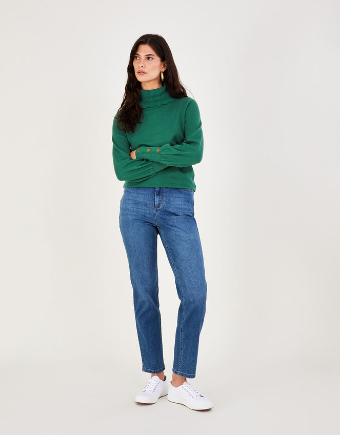 Polo Neck Jumper, Green (GREEN), large
