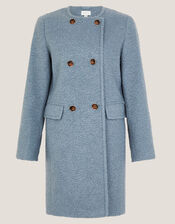 Lily Double Breasted Boucle Coat, Blue (PALE BLUE), large