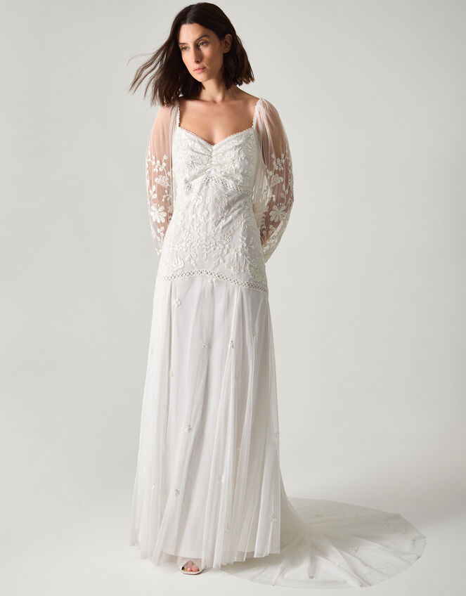 Josette Embellished Maxi Wedding Dress, Ivory (IVORY), large