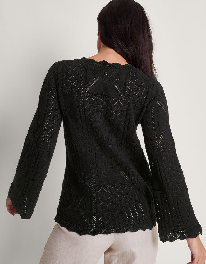 Pax Pointelle Sweater, Black (BLACK), large