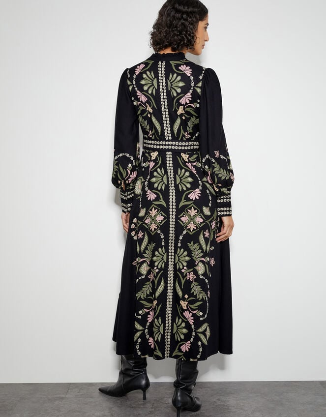 Sabrina Floral Print Maxi Dress, Black (BLACK), large