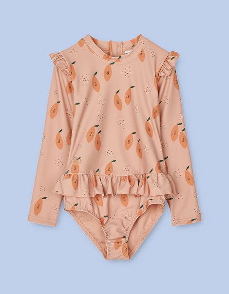 Liewood Sille Print Swim Jumpsuit, Orange (CORAL), large