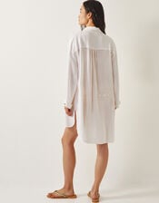 Esme Beach Shirt Dress, White (WHITE), large
