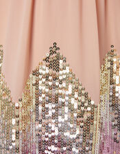 Sequin Chevron Dress, Pink (PALE PINK), large