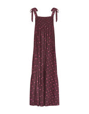 East Paola Sleeveless Polka Dot Maxi Dress, Brown (BROWN), large