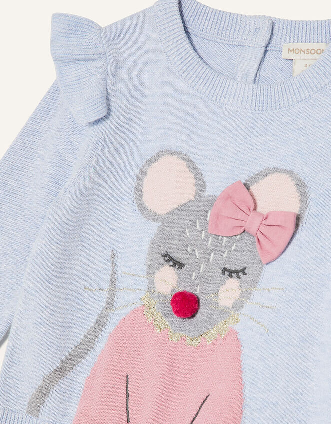 Baby Mouse Knit Top and Leggings, Blue (BLUE), large