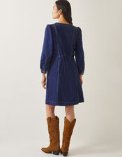 Katlyn Zip Denim Mini Dress, Blue (MID AUTHENTIC BLUE), large