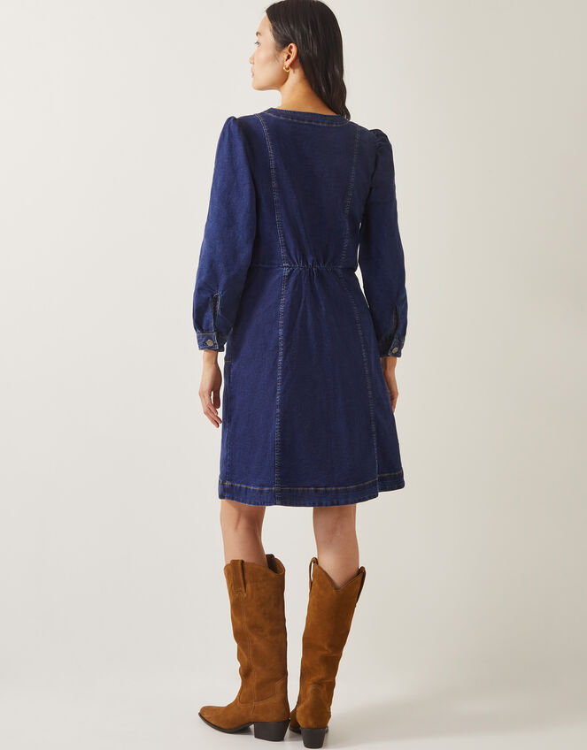 Katlyn Zip Denim Mini Dress, Blue (MID AUTHENTIC BLUE), large