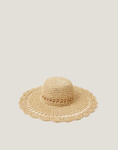 Tilda Crochet Straw Sun Hat, , large