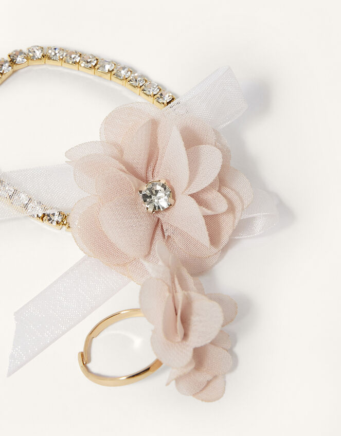 Diamante Flower Bracelet and Ring Set, , large