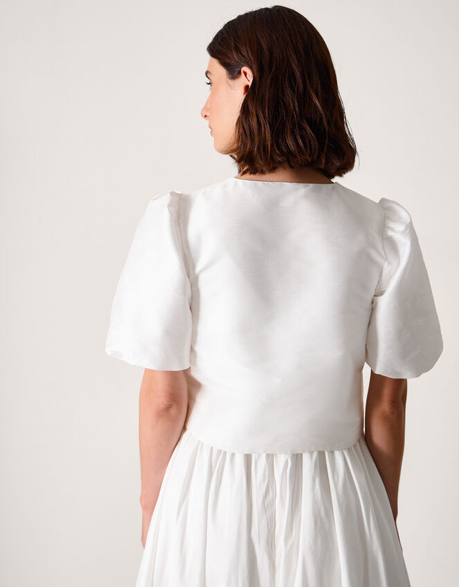 Mia Puff Sleeve Wedding Jacket, Ivory (IVORY), large