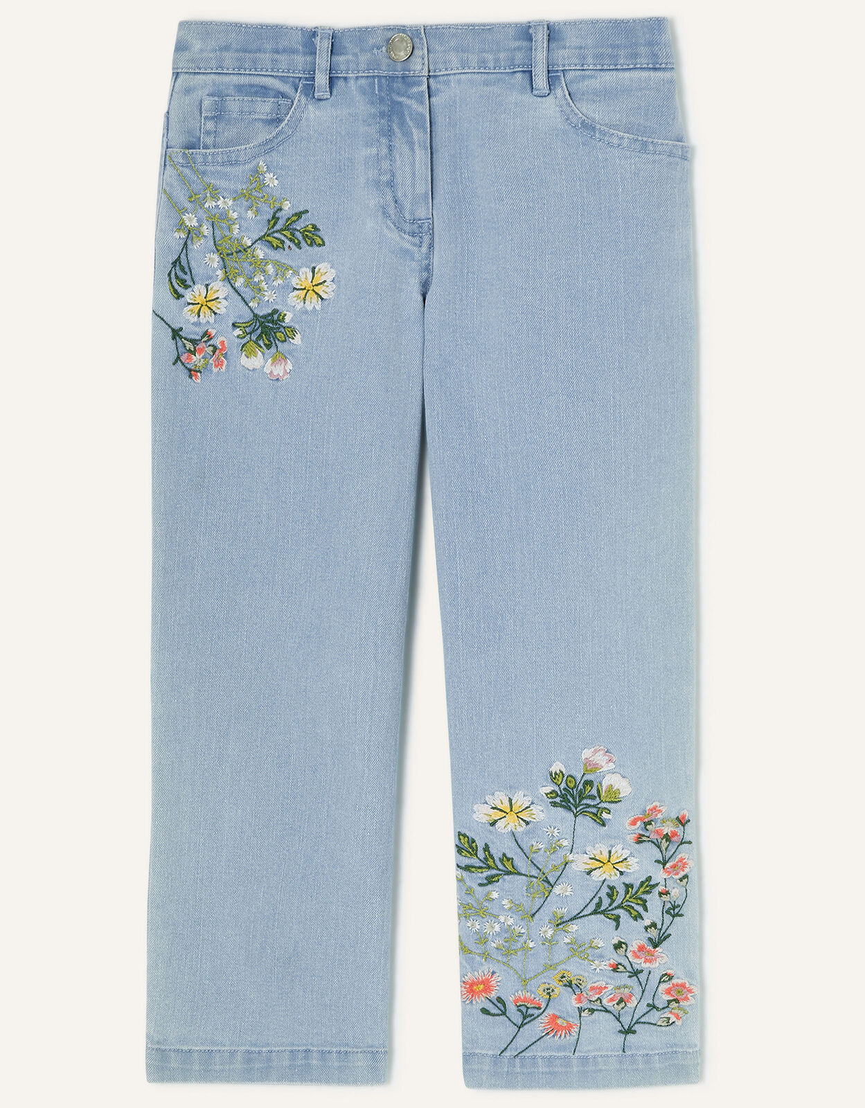 Boutique Embroidered Wide Leg Jeans 