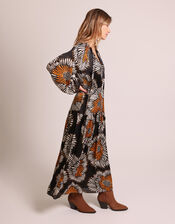 Traffic People Blame Floaty Floral Maxi Dress, Black (BLACK), large