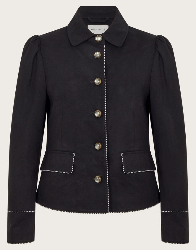 Jaz Short Single Breasted Jacket , Black (BLACK), large