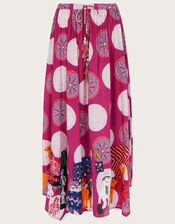 Sunana Batik Embroidered Hanky Hem Skirt, Pink (PINK), large