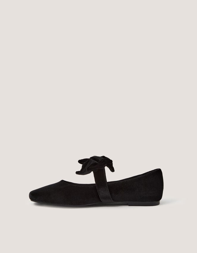 Jolie Velvet Mary Jane Ballet Flats, Black (BLACK), large